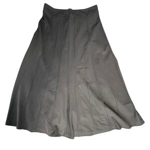 Black A Line Midi Skirt Womens‎ 12  L Structured Elegant Work Minimalist Classic